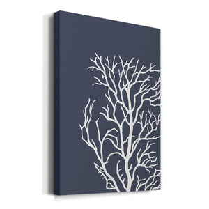 Corals White on Indigo Blue c Premium Gallery Wrapped Canvas - Ready to Hang