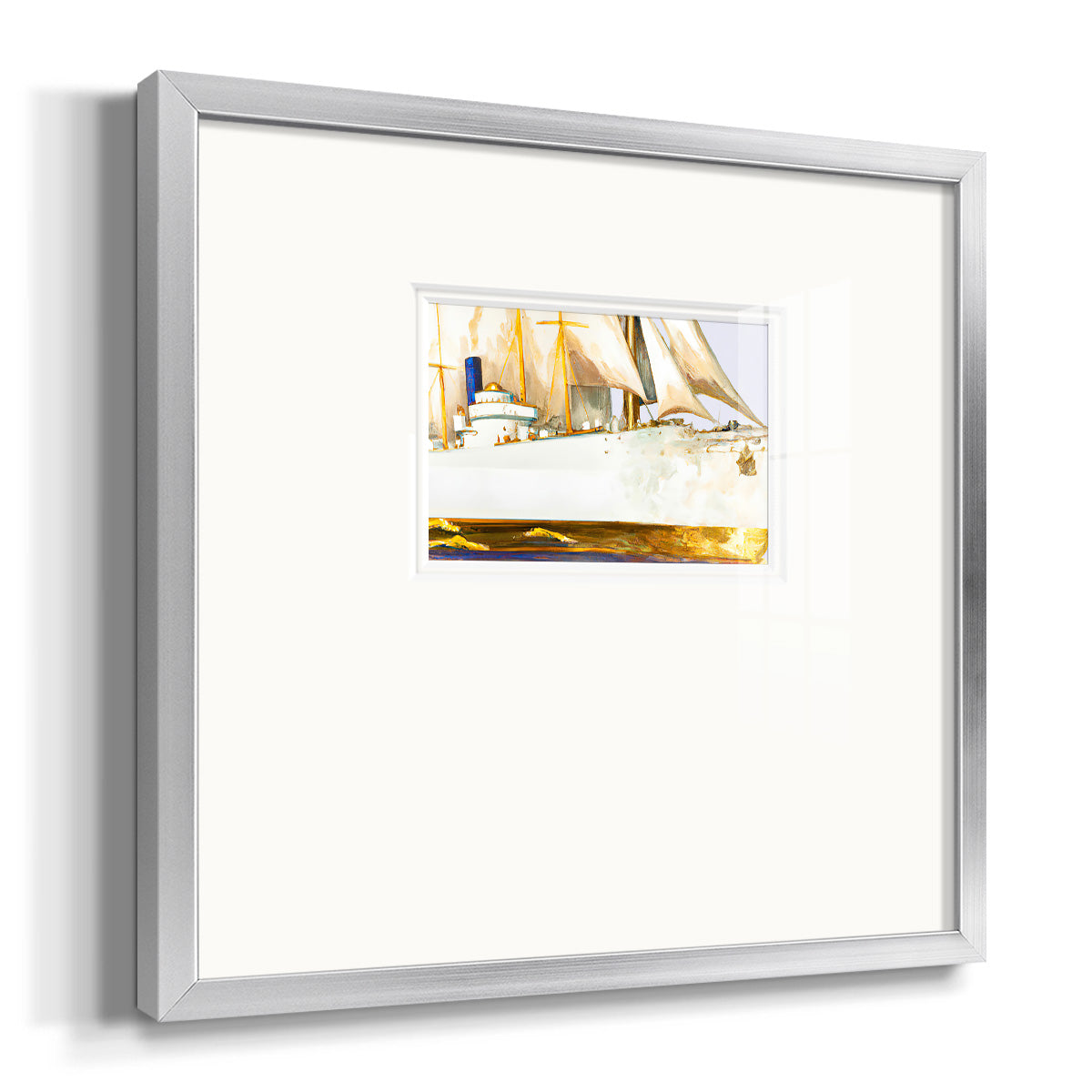 Golden Steam Ship II Premium Framed Print Double Matboard