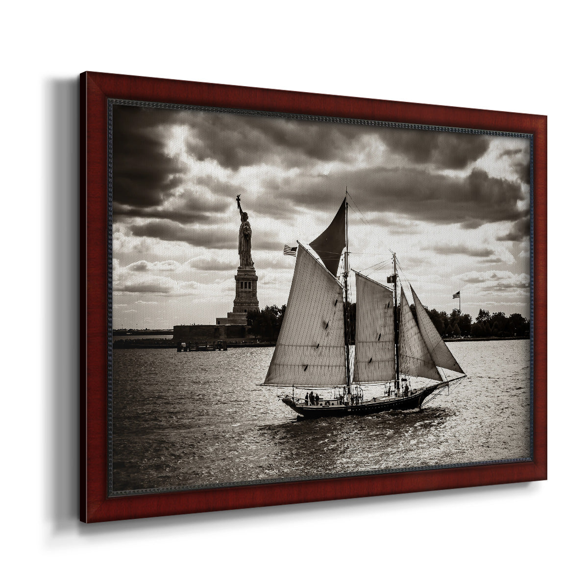 The Clipper & the Liberty Premium Framed Canvas- Ready to Hang