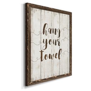 Hang Your Towel - Premium Canvas Framed in Barnwood - Ready to Hang