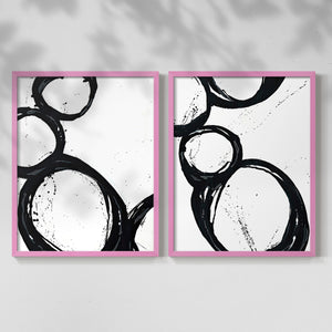 Colorful geometric landscape artwork depicting a coastal view with blue waters and green hills during daytime