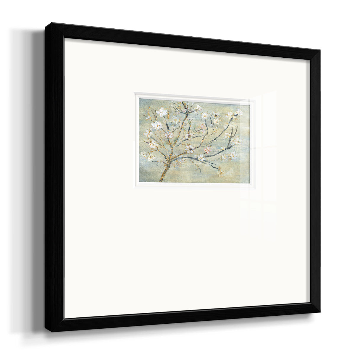Blossoms & Spring Rain Premium Framed Print Double Matboard