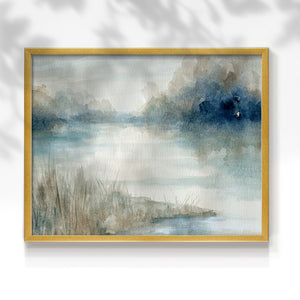 42053,watercolor,landscape,serene,reflection,river,dawn,mist,greenery,tranquility,calm,nature,peaceful,art,brushstrokes,sky,water,scenery,outdoor,riverbank,colors,light,softness,beauty,environment,subtle,composition,texture,stillness,horizon,morning,blue,shades,natural,creative,peacefulness,palette,tranquil,development,Re-stickable,Abstract