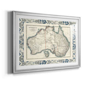 Bordered Map of Australia Premium Framed Print - Ready to Hang