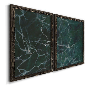 Jade Marble I - Barnwood Framed Canvas Set