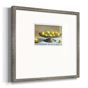 Silver Lemons Premium Framed Print Double Matboard