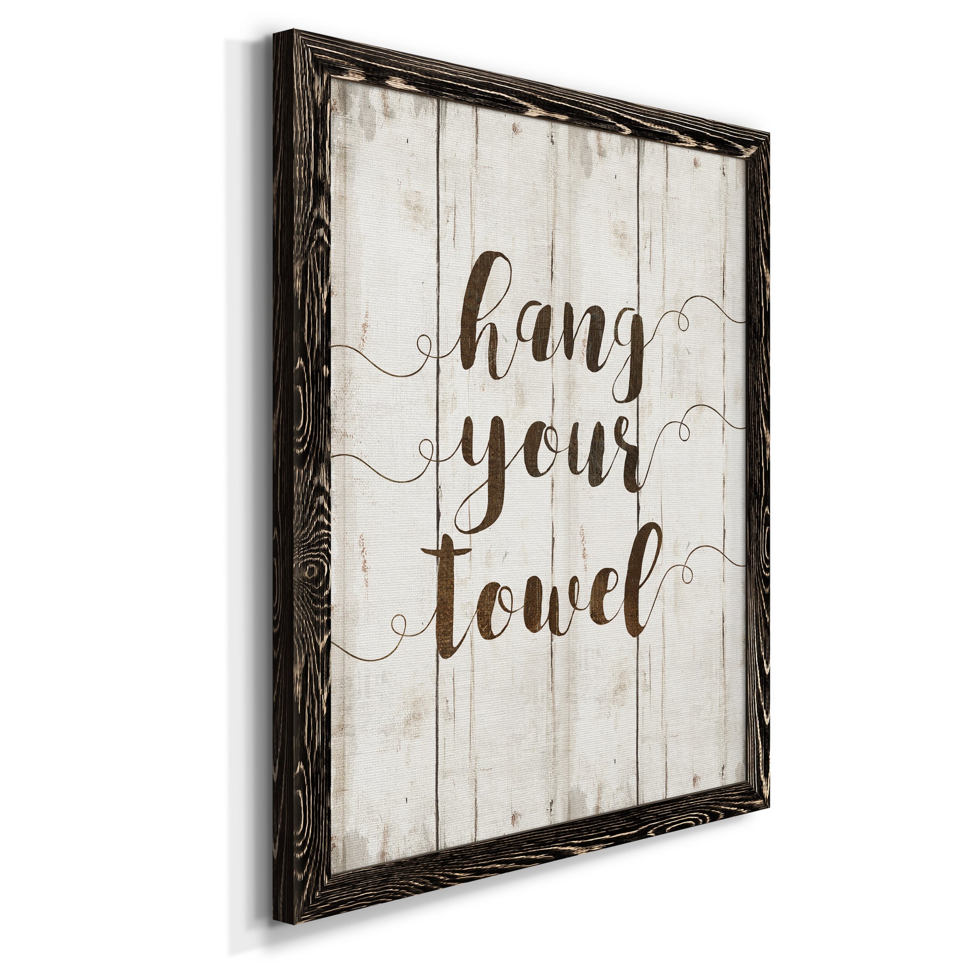 Hang Your Towel - Premium Canvas Framed in Barnwood - Ready to Hang