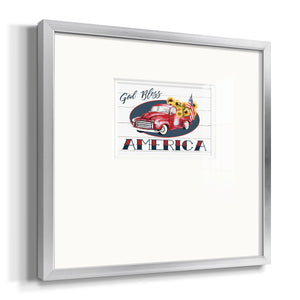 God Bless America Truck Premium Framed Print Double Matboard