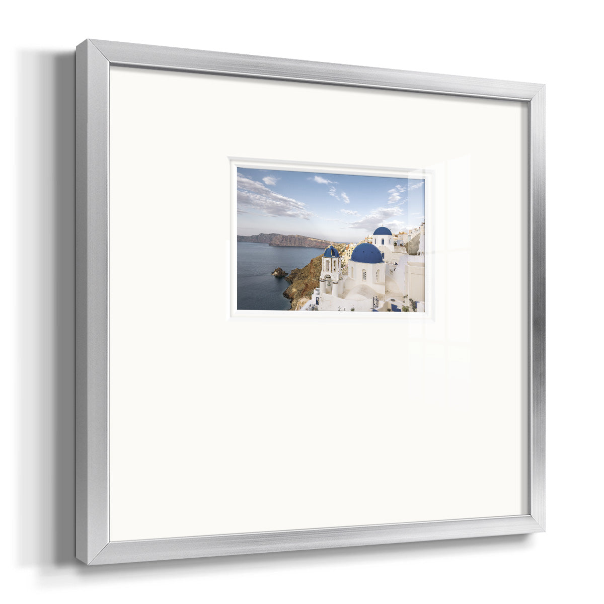 Santorini View Premium Framed Print Double Matboard
