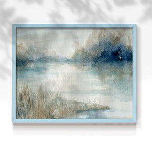 42053,watercolor,landscape,serene,reflection,river,dawn,mist,greenery,tranquility,calm,nature,peaceful,art,brushstrokes,sky,water,scenery,outdoor,riverbank,colors,light,softness,beauty,environment,subtle,composition,texture,stillness,horizon,morning,blue,shades,natural,creative,peacefulness,palette,tranquil,development,Re-stickable,Abstract