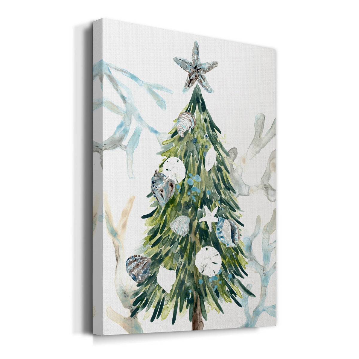 Coastal Christmas Shell Collection B Premium Gallery Wrapped Canvas - Ready to Hang
