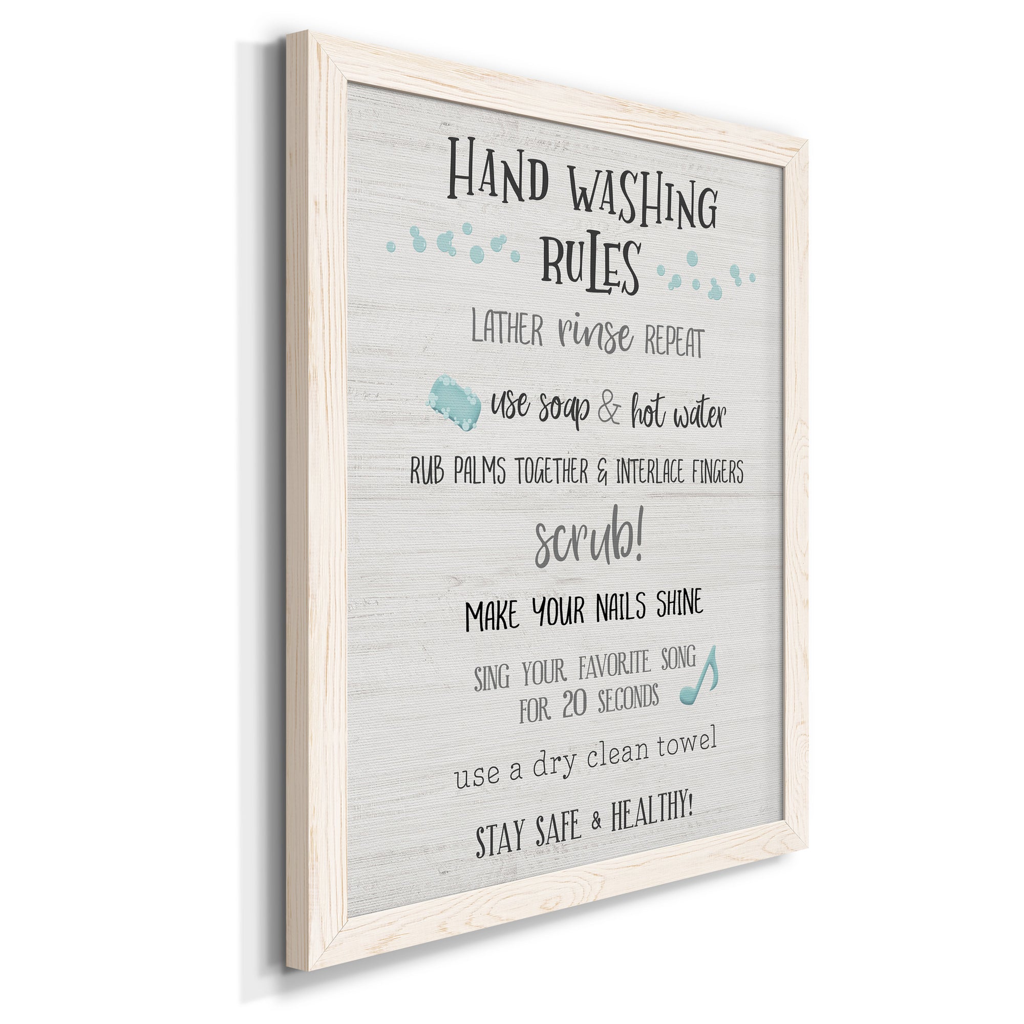 Stay Safe Rules - Premium Canvas Framed in Barnwood - Ready to Hang
