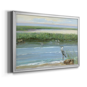 Wading at Dusk - Modern Framed Canvas Print