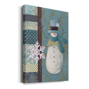 Snowman Patchwork I Premium Gallery Wrapped Canvas - Ready to Hang