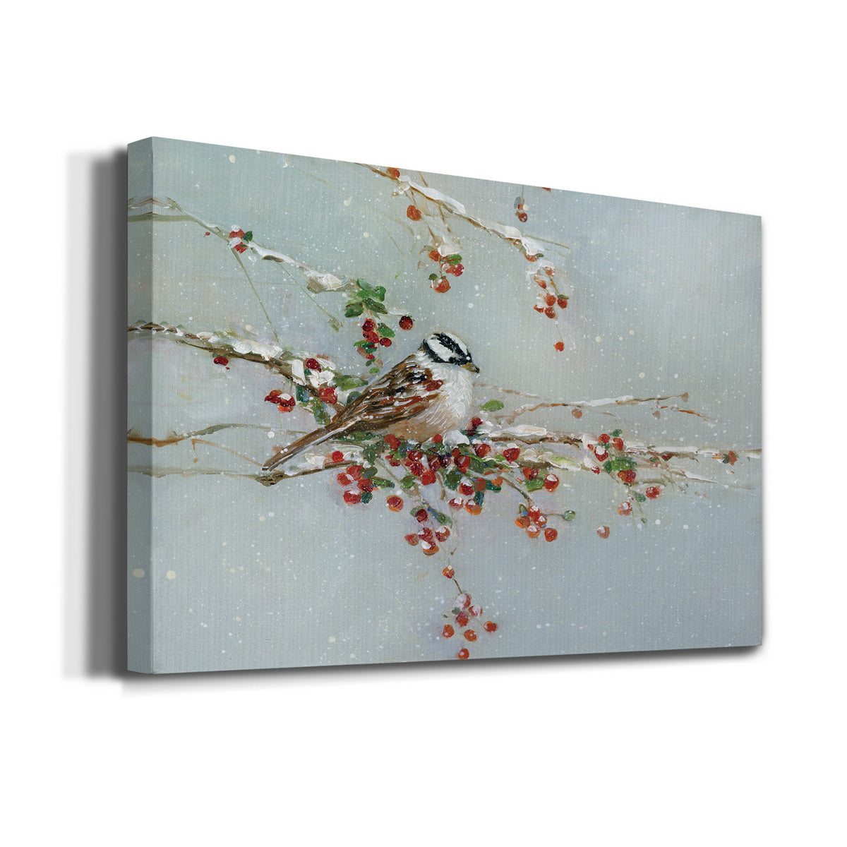 Woodpecker in Winter - Premium Gallery Wrapped Canvas  - Ready to Hang