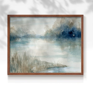 42053,watercolor,landscape,serene,reflection,river,dawn,mist,greenery,tranquility,calm,nature,peaceful,art,brushstrokes,sky,water,scenery,outdoor,riverbank,colors,light,softness,beauty,environment,subtle,composition,texture,stillness,horizon,morning,blue,shades,natural,creative,peacefulness,palette,tranquil,development,Re-stickable,Abstract