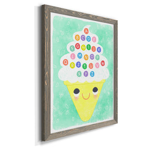 Ice Cream Alphabet - Premium Canvas Framed in Barnwood - Ready to Hang