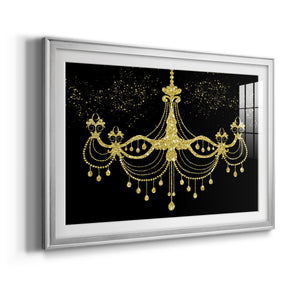 Golden Chandelier - Modern Framed Art Print