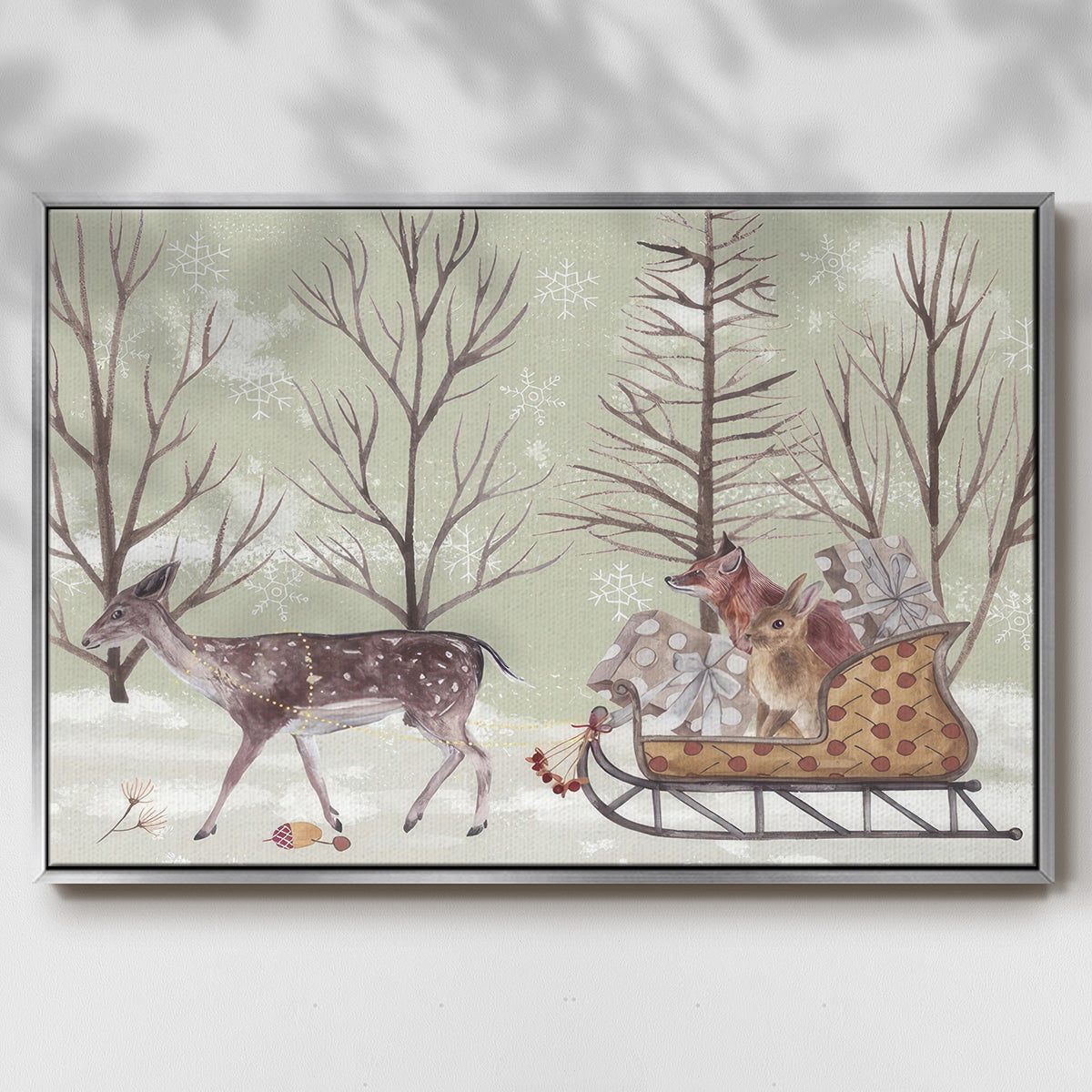 Christmas Time II - Framed Gallery Wrapped Canvas in Floating Frame