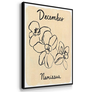 Birth Month X - Framed Premium Gallery Wrapped Canvas L Frame 3 Piece Set - Ready to Hang