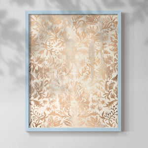 Walnut Damask I - Restickable Framed Art Print