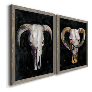 Horned Skull I - Premium Framed Canvas 2 Piece Set - Ready to Hang