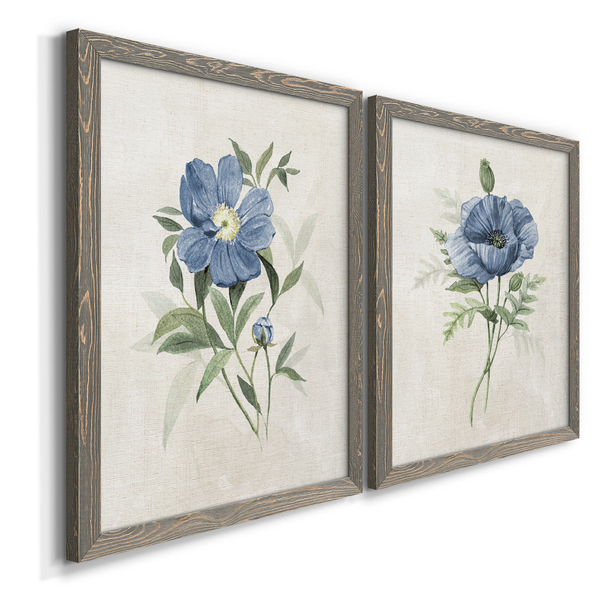 Farmhouse Periwinkle III - Barnwood Framed Canvas Set