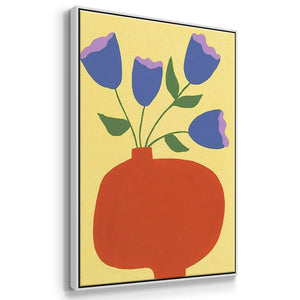 Modern Blooms I - Framed Premium Gallery Wrapped Canvas L Frame 3 Piece Set - Ready to Hang