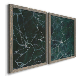Jade Marble I - Barnwood Framed Canvas Set