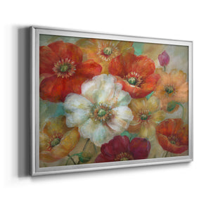 Poppycentric - Modern Framed Canvas Print