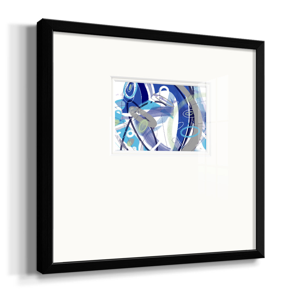 Blue Flow Premium Framed Print Double Matboard