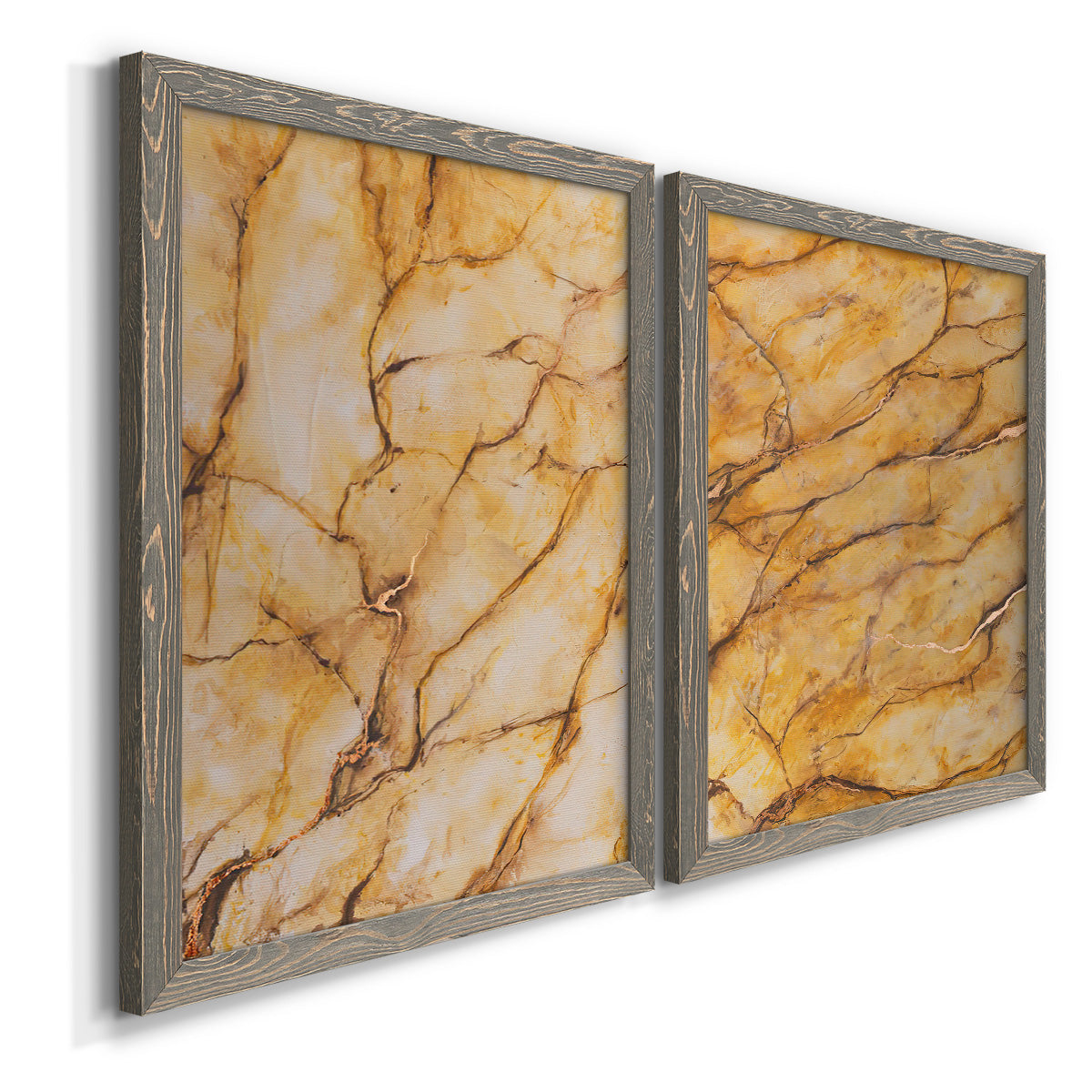 Yellow Marble I - Premium Framed Canvas 2 Piece Set - Ready to Hang