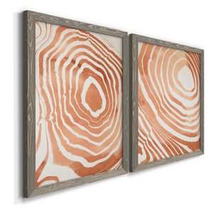 Wood Grain Suminagashi III - Premium Framed Canvas 2 Piece Set - Ready to Hang