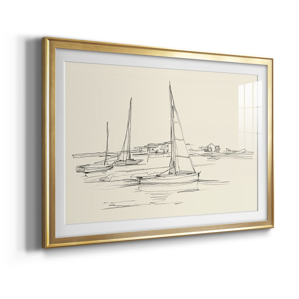 Coastal Contour Sketch I Premium Framed Print - Ready to Hang