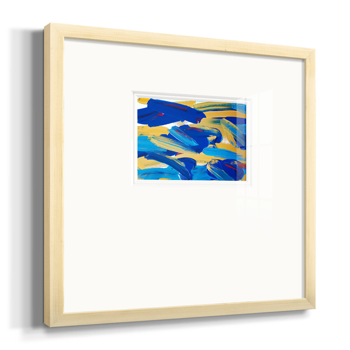 Blue and Gold Abstrat I Premium Framed Print Double Matboard