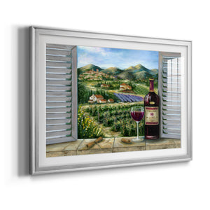 Tuscan Red and Vineyard - Modern Framed Art Print