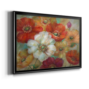 Poppycentric - Modern Framed Canvas Print