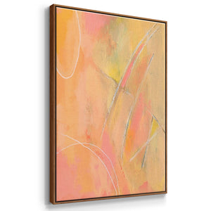 Peach Bliss I - Framed Premium Gallery Wrapped Canvas L Frame 3 Piece Set - Ready to Hang