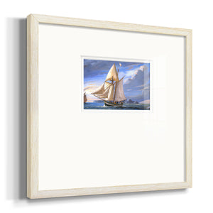 Sail Boat Clouds Premium Framed Print Double Matboard
