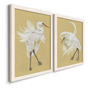 Heron Plumage V - Premium Framed Canvas 2 Piece Set - Ready to Hang