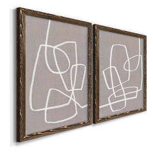 Linen Roundabout I - Barnwood Framed Canvas Set