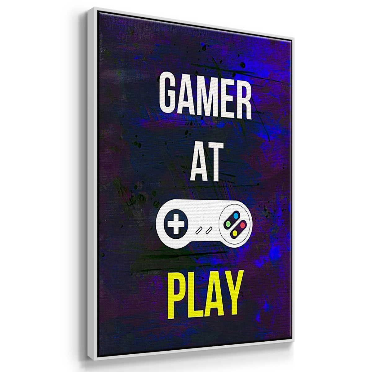 Gamer at Play IV - Framed Premium Gallery Wrapped Canvas L Frame 3 Piece Set - Ready to Hang