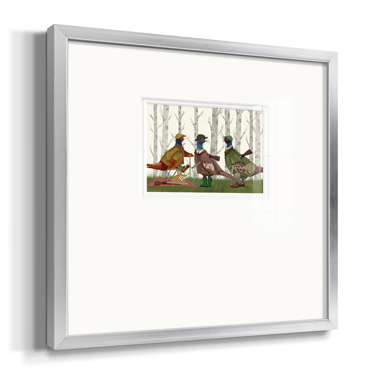 Pheasant Shooting Party Group 1 Premium Framed Print Double Matboard