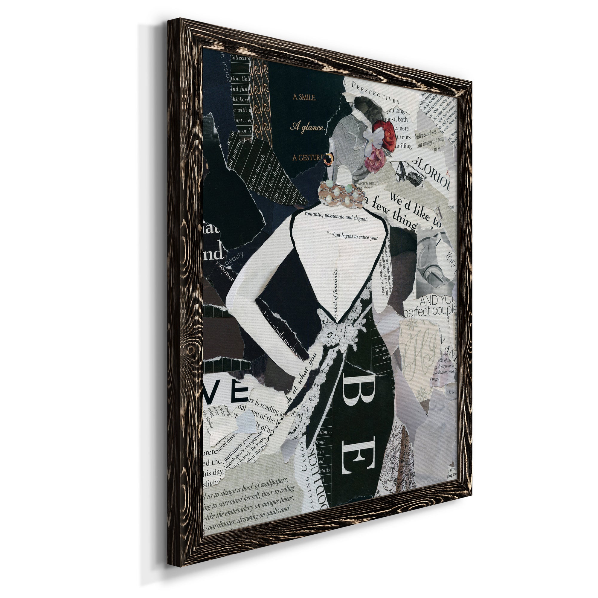 Fashion Mosaic II - Premium Canvas Framed in Barnwood - Ready to Hang