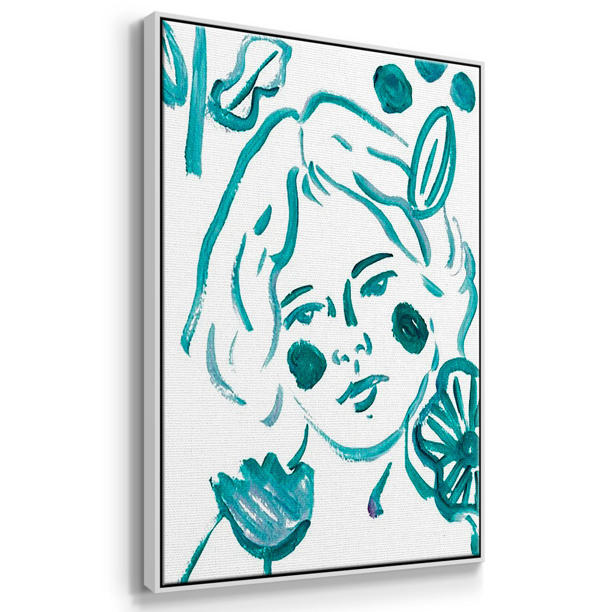 Budding Flower I - Framed Premium Gallery Wrapped Canvas L Frame 3 Piece Set - Ready to Hang