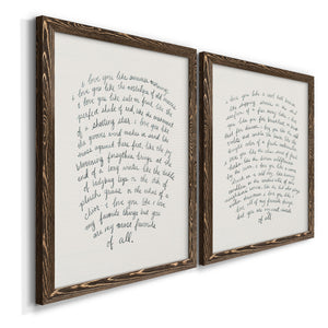 Letter to a Lover I - Barnwood Framed Canvas Set