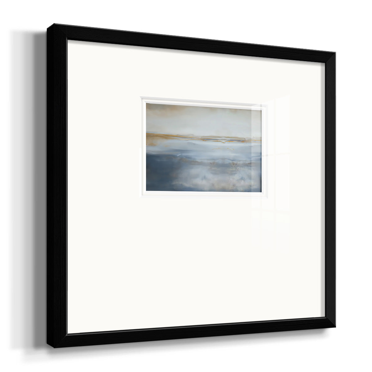Blue and Gold Abstract II Premium Framed Print Double Matboard