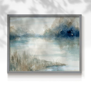 42053,watercolor,landscape,serene,reflection,river,dawn,mist,greenery,tranquility,calm,nature,peaceful,art,brushstrokes,sky,water,scenery,outdoor,riverbank,colors,light,softness,beauty,environment,subtle,composition,texture,stillness,horizon,morning,blue,shades,natural,creative,peacefulness,palette,tranquil,development,Re-stickable,Abstract