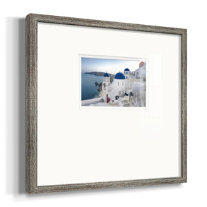 Santorini Sunrise Premium Framed Print Double Matboard