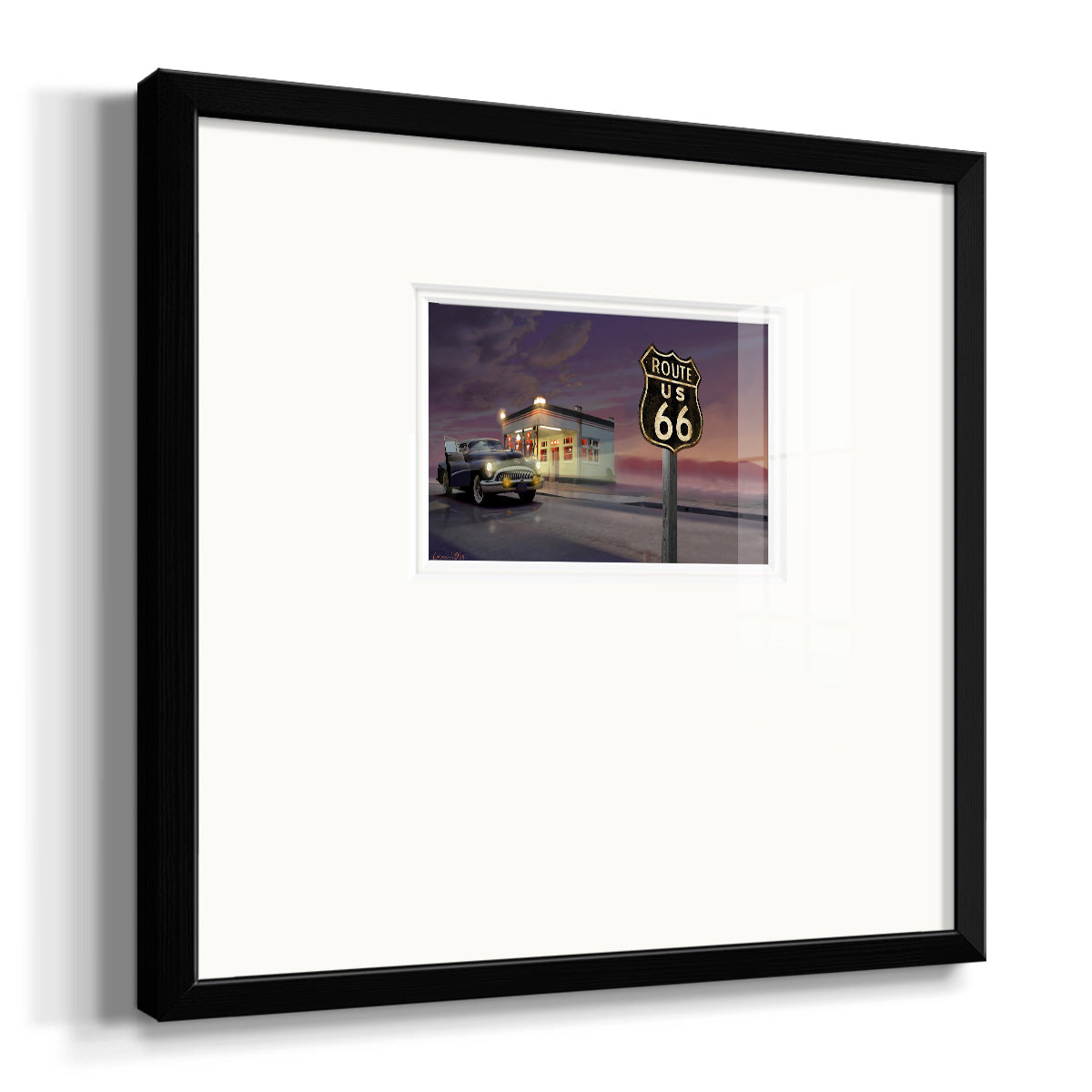 Route 66 Premium Framed Print Double Matboard